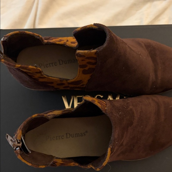 Pierre Dumas Brown Boots with Leopard Detail - Picture 2 of 5